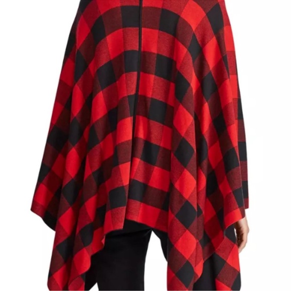 NWOT Lauren Ralph Lauren Buffalo plaid poncho size S/M - Picture 11 of 13